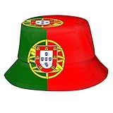 Bucket Hat Portugal Flagge Fischerhüte Komfortables Sommermütze Flat Top Fan-Hut Für Wandern, Angeln, Sommer