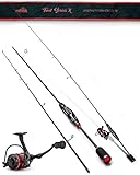 Paradox Fishing Ul-Ruten Set I Trout Series X I 1,85m Wg. 1,2g-4g mit 1000 Rolle I Spoon Rute Forellenrute Ultralight Rute (UL-Rute und Rolle)