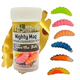 Zite Fishing Mighty Mag Neon Mix 12 STK - Schockfarben Forellen-Köder 2,8cm - Bienenmaden-Imitat – Gummiköder UV-Aktiv & Phthalatfrei – Neon Käse