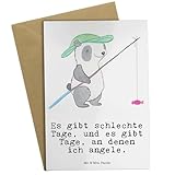 Mr. & Mrs. Panda Grußkarte Panda Angeln - Geschenk, Ansichtskarten, Dankeschön, Hochzeitskarte, Auszeichnung, angeln gehen, Geburtstagskarte,