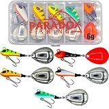 Paradox Fishing Jig Spinner 5er 6g Set Spin Jig zum Barsch Angeln Barsch Köder Zander Köder Hecht Köder Bleikopfspinner Spinnerbait Spinner Angeln Chatterbait – optimaler Barschköder