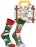 Rainbow Socks – Italienische Socken In Einem Koffer – Für Den Reisenden, Touristen, Italienliebhaber - 1 Paar In Den Farben Der Italienischen Flagge -Größe 41-46