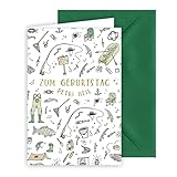KE - Humorvolle Geburtstagskarte für Männer, Angler, Petri Heil Motiv, DIN B6, inklusive Umschlag, Glückwunsch mit lustigem Spruch